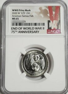 2020 W V75 �v�����B �A�����J���T���A�p�[�N NGC MS 65 V-Day ���x��