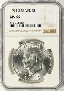 1971-S �V���o�[ �A�C�[���n���[ �_���[ �A�C�N $1 NGC MS66