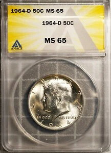 1964-D 50Zg WEFEPlfBEn[t MS 65 ANACS # 7351427 + {[iX