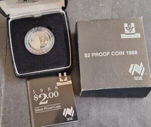 1988年オーストラリア建国200周年記念 8.35グラム銀貨(0.925ドル)2ドルプルーフコイン