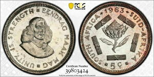 ��A�t���J�A�v���[�t5�Z���g�A1963�N - PCGS PR67 ( P1 )�A��