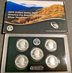 2014年 アメリカ造幣局 ザ・ビューティフル・クォーターズ シルバープルーフセット オリジナルミントボックス&CO