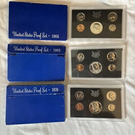 1968-1973年 S 米国造幣局プルーフセット オリジナルボックス入り シルバー ケネディ＆アイゼンハワー