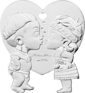 キスIVの愛 - ニュージーランドのマオリ族の伝統衣装を着た銀貨