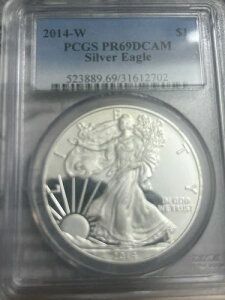 2014-W �A�����J���C�[�O�� 1�I���X �v���[�t �V���o�[�h�� PCGS PR69 DCAM �E�F�X�g�|�C���g - G328