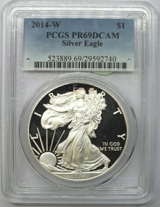 2014-W �A�����J���C�[�O�� 1�I���X �v���[�t �V���o�[�h�� PCGS PR69 DCAM �E�F�X�g�|�C���g - G328