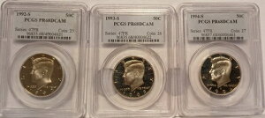 �P�l�f�B �v���[�t ���b�g 1992 1993 1994 s �N���b�h �n�[�t�_���[ �J���I PCGS PR68DCAM pr68 x 3