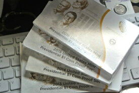 アメリカ大統領 1 ドル硬貨プルーフセット COA および OGP 付き (4 枚) 2013-14-15-16