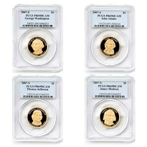アメリカ大統領ドル 1ドル硬貨セット 4枚セット 2007年 PCGS プルーフ 69 ディープカメオ PR69DCAM