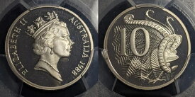 1988年 プルーフ テンセント 10セント オーストラリア PCGS PR69DCAM FDC UNC #1916