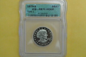 1979-S SBA $1 �X�[�U���EB�E�A���\�j�[�E�_���[ ICG PR70DCAM �^�C�v1 �O���[���z���_�[