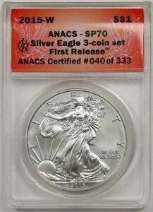 2015-W �V���o�[�C�[�O�� $1 ANACS SP 70 �t�@�[�X�g�����[�X 1�I���X �V���o�[