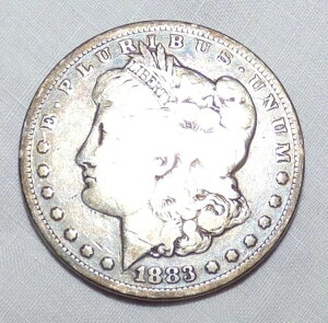 1883年モルガン銀貨1ドル、流通、フィラデルフィア造幣局、アメリカアンティークコイン
