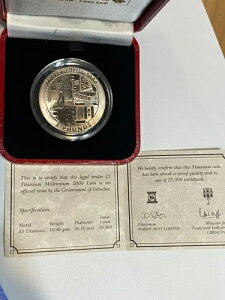 1999�N �W�u�����^�� 5�|���h �~���j�A�� �`�^�� �v���[�t�R�C�� BOX/COA Pobjoy Mint