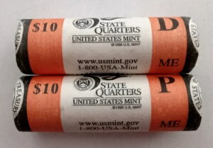 2003年 P&D メイン州クォーター 未開封 オレンジ 米国造幣局 コインロール