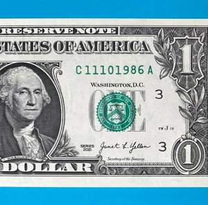 1986�N11��10�� (C 11101986 A) �a�������� $1 1�h������ *UNC*