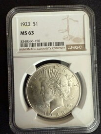 1923年ピースシルバーダラーNGC MS 63 - 美しいアメリカのコイン