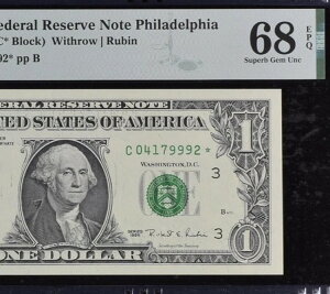 $1 1995 �X�^�[�m�[�g Fr. 1921-C* �t�B���f���t�B�A C04179992* PMG�O���[�h 68EPQ �� 3of5