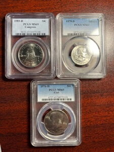 PCGS 3�O���[�h �X���u - 1979-D 1�h�� SBA�A1989-D 50�Z���g �R���O���X�A1976-D 50�Z���g JFK