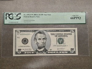 1991-F* 2003A $5 FW �X�^�[�m�[�g PCGS 66 PPQ