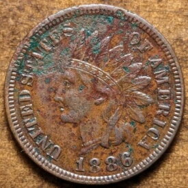 1886年インディアンヘッドセントペニー バラエティタイプ1 エクストラファイン XF 腐食鮮明詳細