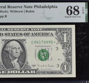 $1 1995 �X�^�[�m�[�g Fr. 1921-C* �t�B���f���t�B�A C04179995* PMG�O���[�h 68EPQ �� 1of5