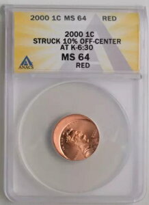 2000 1c ANACS 6:30��10%�I�t�Z���^�[�őŋ� MS64 RED