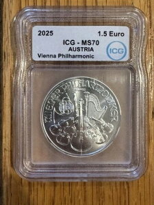 2025NI[XgA 1IX Vo[ tBn[j[ ICG MS70 BU RC .999 t@C[