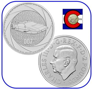 2024年 英国 ジェームズ・ボンド 70年代 1オンス 0.999 BU 銀貨 カプセル入り