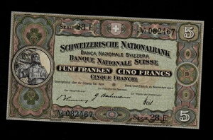 �X�C�X 5 �t�����P�� 1944 �s�b�N # 11k UNC LESS�B