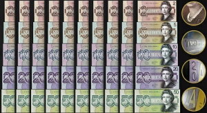 AM 10 x 5Zbg 2 5 10 20 50 $ UNC 2019 nCubh|}[ QUE II