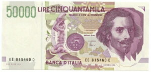 50000 ���� GIAN LORENZO BERNINI II TIPO LETTERA E 24/06/1999 FDS-/FDS
