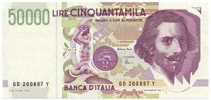 50000 ���� GIAN LORENZO BERNINI II TIPO LETTERA D 20/02/1997 FDS-/FDS