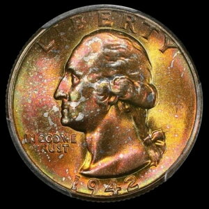 1942�N P ���V���g�� �N�H�[�^�[ PCGS MS67+ CAC �v���X�O���[�h ���C���{�[�g�[�� �����X�^�[�J���[