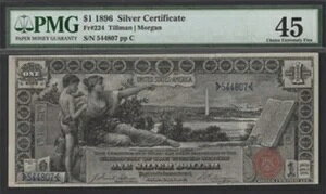 1896�N $1 ????Marvelous (����p����) �V���o�[�ؖ���PMG 45 �R�����g�Ȃ�-