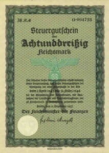 1937�N�h�C�c�鍑�ŗ̎��� 38 RM ���C�q�T�h���[ 1943 - 1946 �󏭃V���[�Y A-