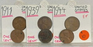 アメリカ合衆国 6 x 0NE 1セント硬貨 1911年 1939年 1942年 1944年 1959年d 1964年d 希少