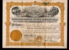 1916年アリゾナ州 - バックホーン・カーンズ・コンソル・ゴールド・マイニング - 非常に希少な株券