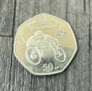50ペンス 2010年 マン島 スズキレーシングTT50周年記念 流通品 希少