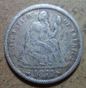 1874�N �V�[�e�b�h ���o�e�B �_�C�� 10�Z���g �󏭂ȃI�[���h�V���o�[�R���N�V���� �f���炵���R�C�� b220