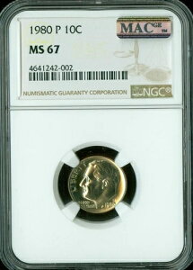 1980�N P ���[�Y�x���g �_�C�� NGC MS67 PQ 2ND �ō������A MAC �X�|�b�g���X *