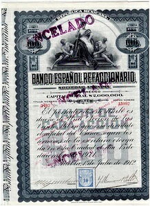 Banco Espanol Refaccionario�A�v�G�u��/���L�V�R 1912�A�܂�ɃI�t�@�[�A�u�L�����Z���v�A-