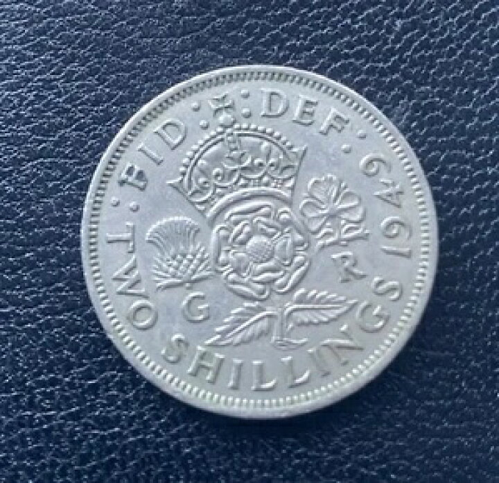 楽天市場】希少な1948年2シリング硬貨（国王ジョージ6世が描かれている 