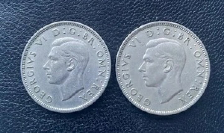 楽天市場】希少な1948年2シリング硬貨（国王ジョージ6世が描かれている 