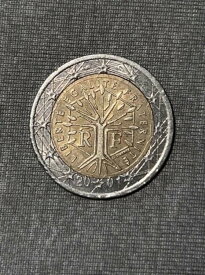 希少エラー フランス 2ユーロ硬貨 - 2001年 複数のエラーあり