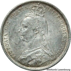 V5769 希少 英国 6ペンス ビクトリア 1887年 シルバー UNC -> オファーする -