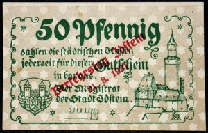 IDSTEIN 1921 XX-RARE Verkehrstag �I�[�o�[�v�����g! �u�����̓��v 50 Pf �h�C�c�� Notgeld