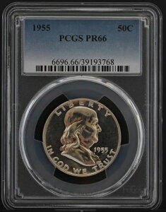 PR66 1955 PCGS�O���[�h �t�����N���� �V���o�[ �n�[�t�_���[ �v���[�t ������ �󏭃R�C��
