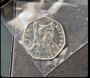 希少なトム・キトゥン 2017 50ペンスコイン(最後の1枚)