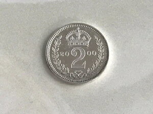 2000年 マウンディ・ツー 2ペンス 2D エリザベス2世 シルバー プルーフ (.925) 0.94g 13mm KM# 899